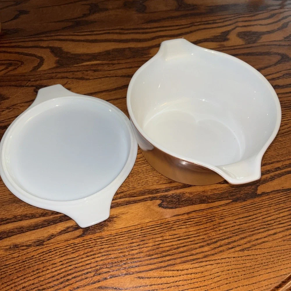Vtg. Old Orchard 473&474 serve and store bowls W/original Lids EUC